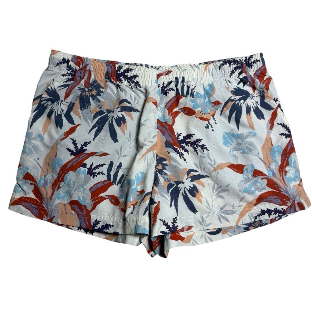 Columbia Womens Sandy River Shorts Size L 3" Inseam White Floral Tropical